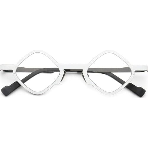 Unique Lightweight Eyeglasses Glasses Men Women Diamond-Shaped Frames Match Fashion Retro Metal Pure Titanium Full-Frame JDA3242