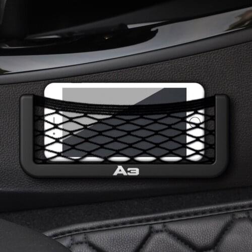 Universal Car Seat Side Back Storage Net Bag for Audi A3 Phone Holder Pocket Organizer Stowing Tidying