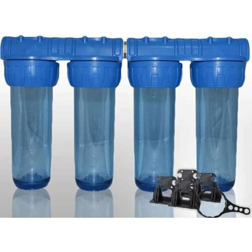 High Quality! 10 ''Transparent Four Stage Whole House Water Filtration System Without Filter 3/4 "Inlet & Outlet FREE SHİPPİNG