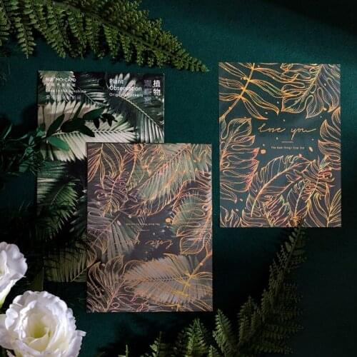 1pack Bronzing Sticker Paper Daisy Transparent PET Material Flowers Leaves Plants Decoration Adhesive Label DIY Stationery