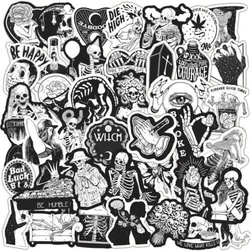 10/50Pcs Horror And Thriller Gothic Wind Graffiti Stickers Skateboard Luggage Motorcycle Laptop Guitar Kids Toy Decal Stickers