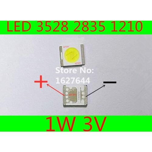100pcs SEOUL LED 3528 2835 1210 LED Backlight TV High Power 1W 3V 100LM Cool white For LED LCD TV Backlight Application