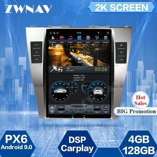 128GB Tesla Screen For Toyota Camry 2006 2007 2008 2009 2010 2011 Android 9 Car Multimedia Player GPS Navi Audio Radio Stereo BT