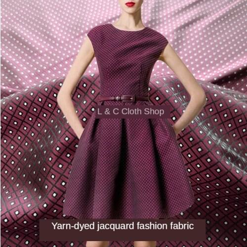 160 * 50cm European and American Elegant Yarn -Dyed Jacquard Dress Fabric Spring and Summer Suit Clothing Brocade Fashion Fabric