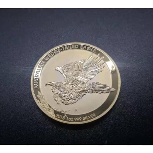 2015 Australian Crocodile Eagle Gold Plated Coin 1 Oz 1 Dollar Australia Coins high quality Souvenir gifts