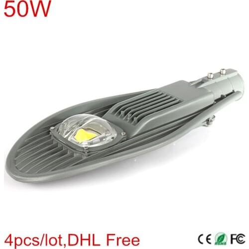 4pcs 50W Led Street Light IP65 Waterproof Outdoor Lighting For Graden Lamp Park Road Yard Light LED COB Lamp DHL Free shipping