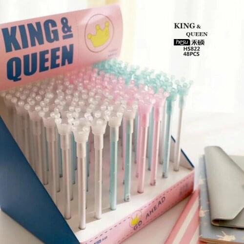 4 pcs/lot Kawaii Fresh Style Crown Cute Neutral Pen King Queen Gel Pen School Office Supply Gift Stationery Papelaria Escolar