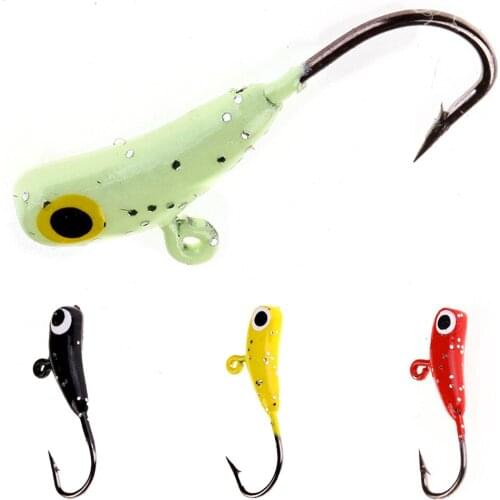 4Pcs/Lot Fishing Lures Banana Shaped Mini Lead Fish Jigging Hooks Lure Ice Fishing Bait 1.6g 13mm Winter Fishing Hook