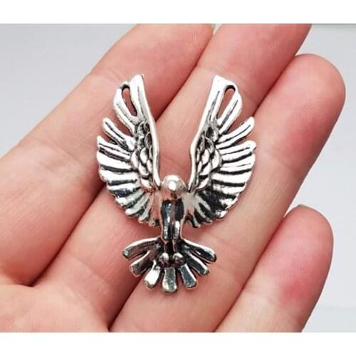 5pcs/lot--43x31x12mm, Antique silver plated Eagle charms,DIY supplies, Jewelry accessories