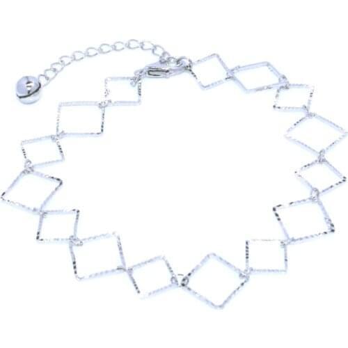 5pcs Wholesale Foreign Trade Fashion Square Pattern Simple Beach Ladies Anklet Foot Accessories Metal Chain Trend Female Feet B