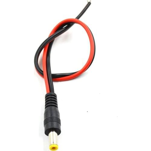 5pcs 12V DC Power Cable Connector Plug Male Monitoring Power Cord Camera Power Supply Wiring Dc Male Red and Black Line