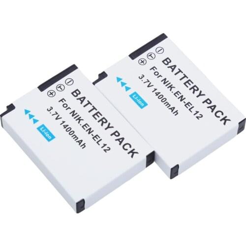 2pcs 1400mAh EN-EL12 Battery bateria EN EL12 For Nikon COOLPIX S9100 S9200 S9050 P300 P310 P330 S6200 S6300 S9400 S9500 S8200