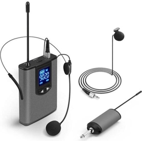 Wireless Lavalier Microphone with Bodypack Transmitter For Teacher Instructor Portable Receiver Microphone