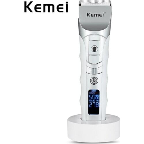 Kemei Electric Barber Hair Clipper Trimmer For Men Haircutter LCD Display Rechargeable Hair Cutting Machine Titanium Steel Blade