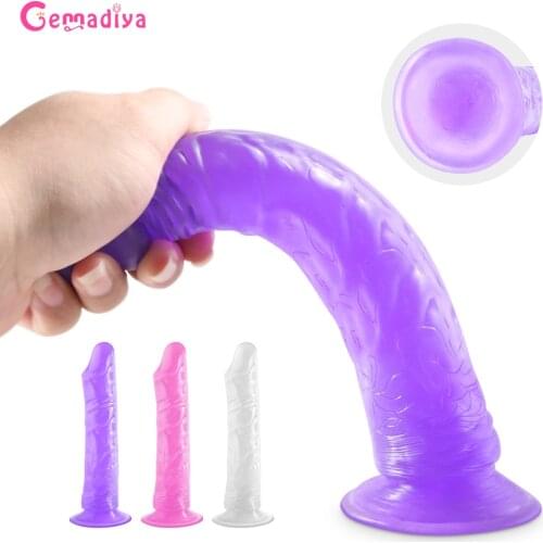 Erotic Soft Big Dildo Anal Butt Plug Realistic Penis Strong Suction Cup Huge Dick Toy for Adult G-spot Orgasm Sex Toys for Woman