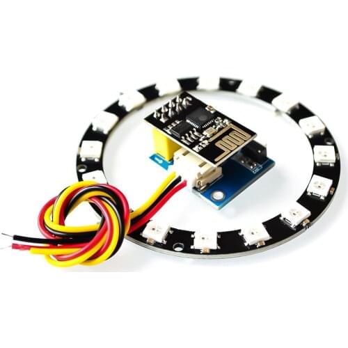 ESP8266 ESP01 ESP-01 RGB LED Controller Adpater WIFI Module for Arduino IDE WS2812 WS2812B 5050 16 Bits Light Ring Christmas DIY