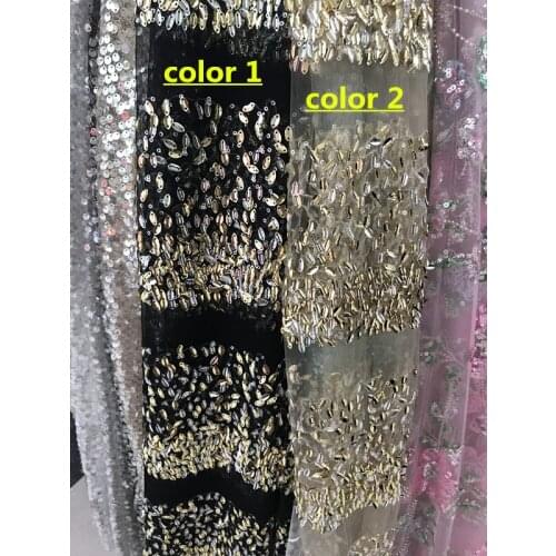 Embroidered African Guipure French Lace Fabric J-686822 New design sequins french Net Lace fabric
