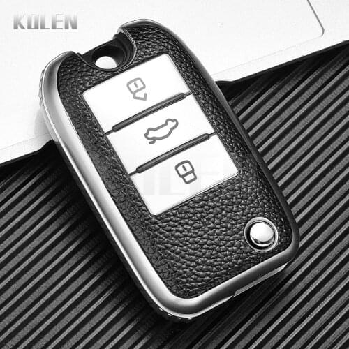 TPU Leather Type Car Flip Key Case Cover For MG MG5 MG6 MG7 ZS GT GS HS For Roewe RX5 I5 MAX RX3 Protector Shell Fob Accessories