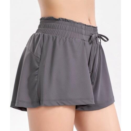 Summer New Women 2 in 1 Running Shorts Gym Elastic Bandage Quick-Dry Fitness Shorts Loose Breathable Sports Shorts