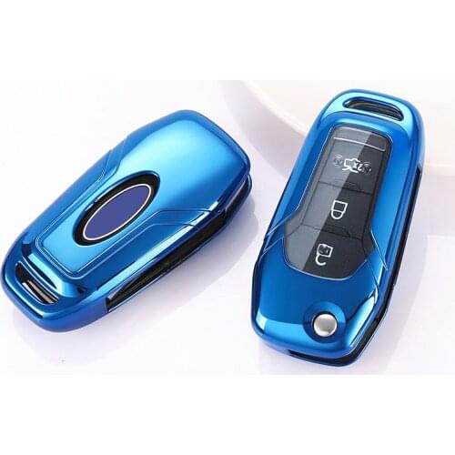 Soft TPU Case Car Key Cover For Ford Ranger Accessories Fusion Fiesta Mondeo Mk4 Escort Everest Car Keychain Key Cover Cap