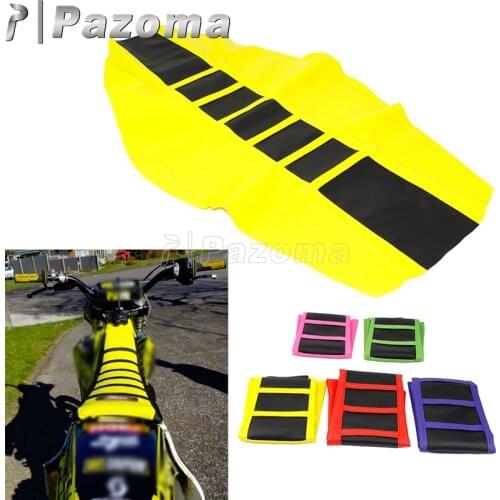 Motocross MX Enduro Off Road Striped Ribbed Gripper Soft Seat Cover For Honda Suzuki Kawasaki SX Suzuki Drz400 RMZ 250 65