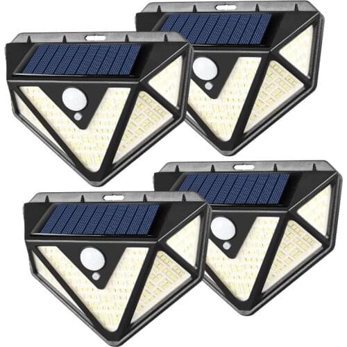 166 LED Solar Light PIR Motion Sensor Wall Light Sunlight Outdoor Solar Lighting Waterproof Security Lamp for Garden Fence Patio