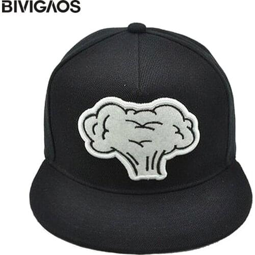 New Fashion Gorras Snapbacks Cap Mushroom Cloud Fart Baseball Caps Hip Hop Cap Cartoon Hats Toca For Men Women Black White