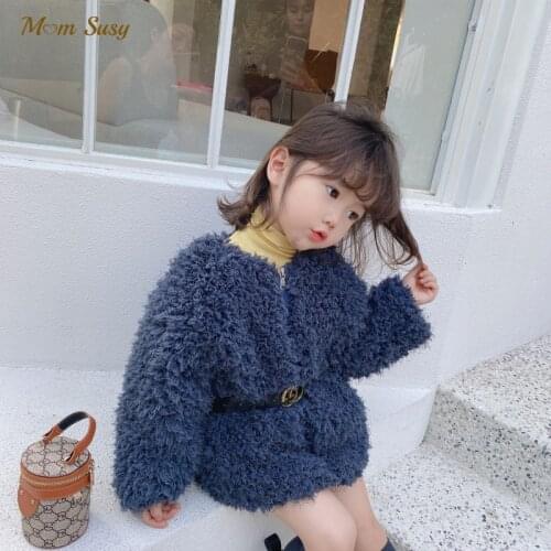 Fashion New Baby Girl Fluffy Winter Jacket Polar Fleece Thick Infant Toddle Warm Coat Baby Clothes Outwear 1-8Y