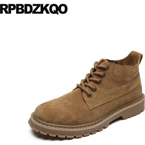 Autumn fur mens winter boots warm retro designer army vintage suede british style shoes short ankle 2018 military fall combat