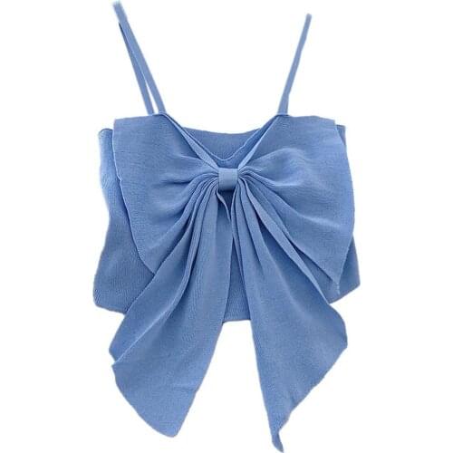 Sexy Women Sling Thin Sleeveless Bowknot Women Vest Tank Top Streetwear