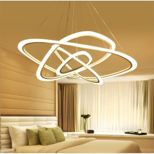 LED Modern Circle Rings Pendant Lamp With Remote Control Luxury Lighting For Living Room Bedroom Hotel Pendant Light AC220V