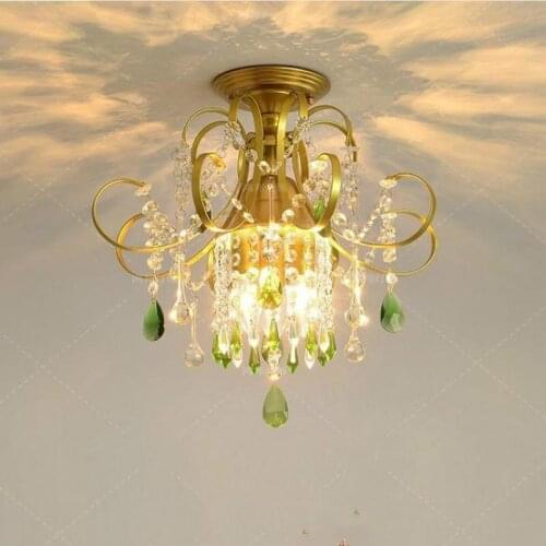 Simple Crystal Ceiling Lamp Single Head Bedroom Aisle Balcony Crystal Home Lighting Modern Kids Room Led Ceiling Lamp