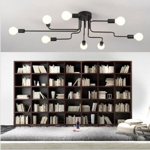 Simple modern iron creative bedroom lamp living room restaurant atmospheric lighting Nordic personality art aesthetic ceiling