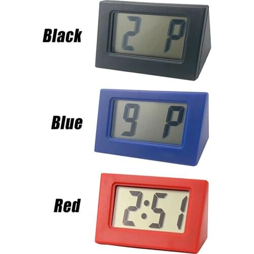 Clear Car Clock Date Dashboard Interior Accessories Easy Install Mini Triangle Watch Stick On Home Bedroom LCD Screen Styling