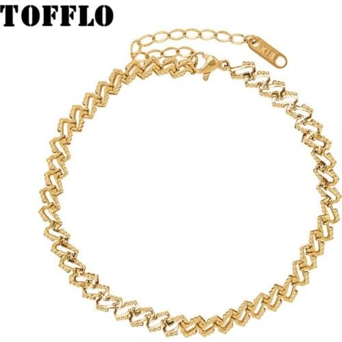 TOFFLO Stainless Steel Jewelry H Handmade Leg Chain Womens Fashion Foot Accessories BSS105