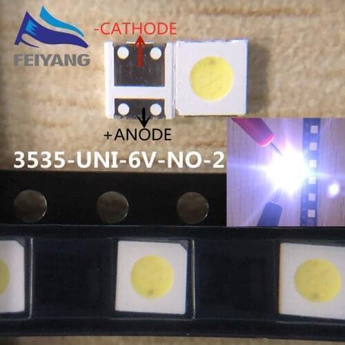 50-100PCS 2W 6V 3V 1W 3535 SMD LED Replace LG Innotek LCD TV Back Light Beads TV Backlight Diode Repair Application