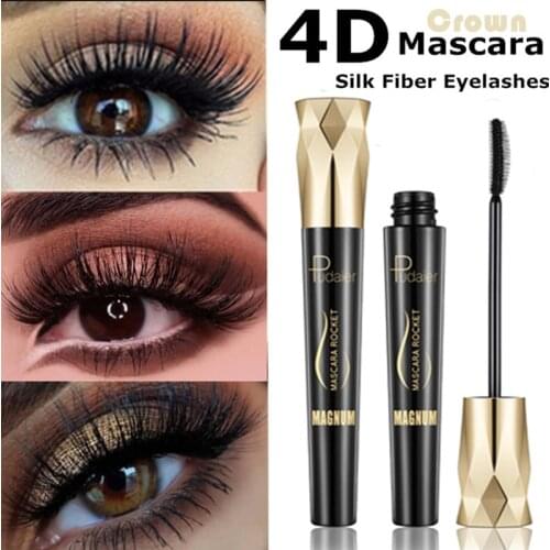 Pudaier Crown Mascara Grafted with Silk Mascara is Thick, Curled, Waterproof and Not Smudged 4d Silk Fiber Lengthening Mascara