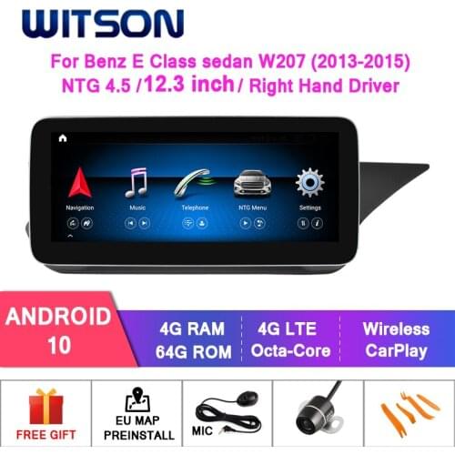 WITSON 12.35Android 10.0 4+64G 4G lte CAR MULTIMEDIA for MERCEDES-BENZ E Class sedan W212 E180 E200 E260 E300 E320 E350 (NTG4.5)
