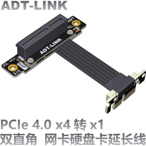 2021 New Dual 90 Degree PCI E Extension Cable PCI-E Riser Adapter PCIe 4.0 X4 To X1 Extender Flexible PC Cable For Graphics Card