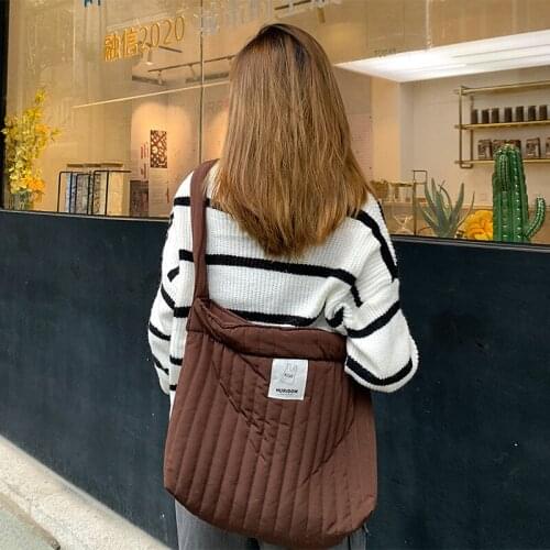 2021 Winter Space Cotton Bale Handbag Woman Casual Large Capacity Totes Bag Down Feather Padded Lady Shoulder Crossbody Bag
