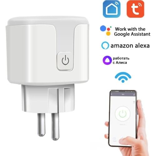 16A Wifi EU Plug For Tuya Smart Life Power Mornitor Energy-saving Timer Socket 100-240V Automation Work with Alexa Google Home
