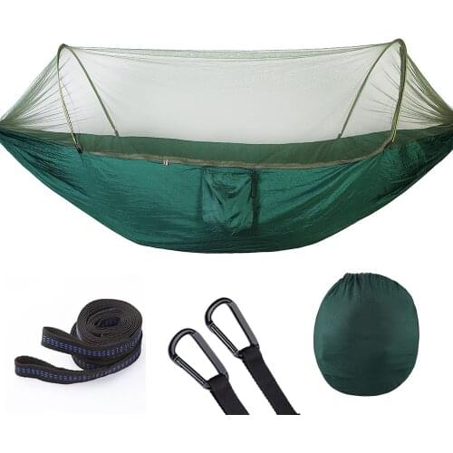 290X140CM! Automatic unfolding ultralight parachute hammock hunting mosquito net double lifting outdoor furniture hammock