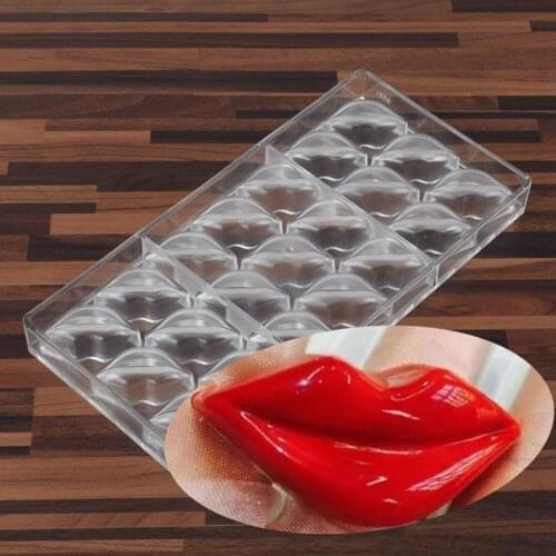 4.9 cm Lip Mouth PC Mould Polycarbonate Hard Plastic Candy Making Ice Jelly Pastry Chocolate Mold Ice Cube Mould for DIY Pastry