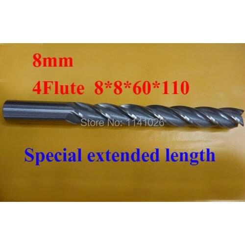 5pcs 8mm Four 4 Flute HSS & Special extended length Aluminium End Mill Cutter CNC Bit Milling Machinery tools Cutting tools