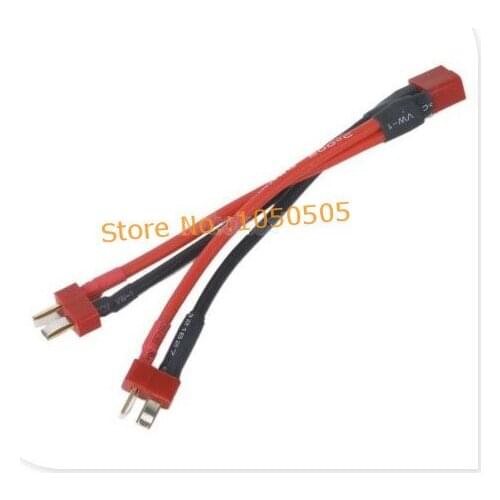 5pcs/lot T-Plug Y Wire Harness Female to Male Parallel RC Battery Pack Connector Cable 1 female to 2 male Free shipping