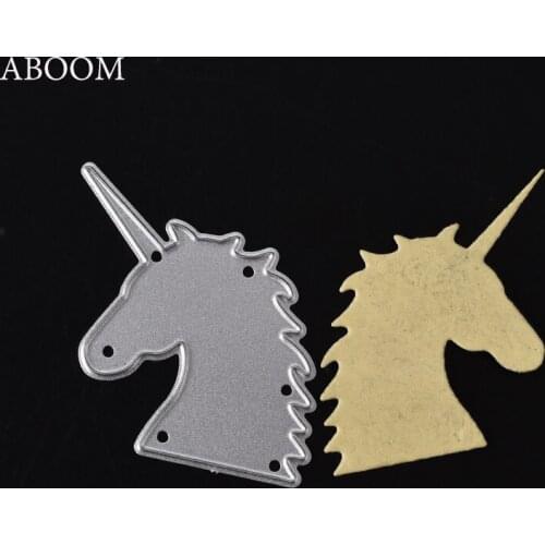ABOOM New 45MM*47MM Unicorn Metal Cutting Dies For Scrapbooking Stencils DIY Album Cards Decoration Embossing Folder Craft Mold