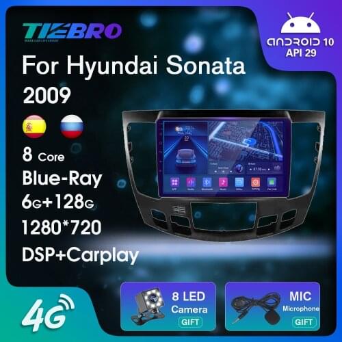 2 DIN Blu-ray IPS Screen Car Radio For Hyundai Sonata 2009 Android 10.0 Auto Radio GPS Navigation RDS Bluetooth Player Carplay