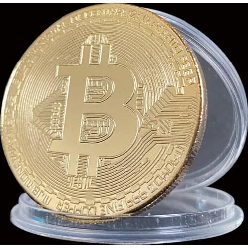 RH Gold Plated Bitcoin Coin Collectible Art Collection Gift Physical commemorative Casascius Bit BTC Metal Antique Imitation