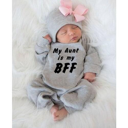 Baby Bodysuit My Aunt Is My BFF Newborn Playsuit Baby Girl Clothes Autumn Long Sleeve Boy Bodysuit Infatnt Clothing