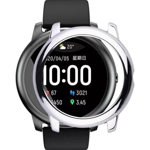 Electroplate PC Watch Case Cover Frame Screen Protector For Xiaomi Haylou-solar LS05 TPU Watch Cover Protective Bumper Shell